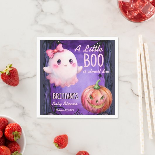 Little boo Halloween roze schattig spook baby show Servet (Insitu)