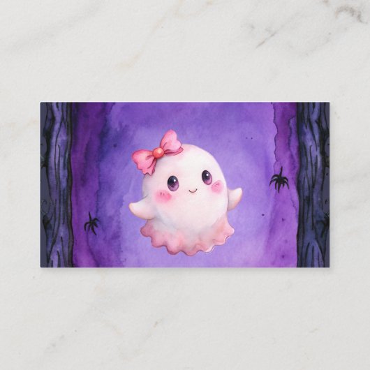 Little boo Halloween roze schattig spook luier lot Informatiekaartje (Achterkant)