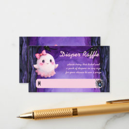 Little boo Halloween roze schattig spook luier lot Informatiekaartje