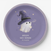 Little Boo Halloween spook paarse baby shower Papieren Bordje (Voorkant)