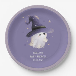 Little Boo Halloween spook paarse baby shower Papieren Bordje
