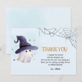 Little Boo Halloween spookjongen baby shower Bedankkaart (Voorkant / Achterkant)