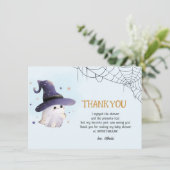 Little Boo Halloween spookjongen baby shower Bedankkaart (Staand voorkant)