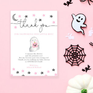 Little Boo Halloween spookmeisje baby shower Bedankkaart