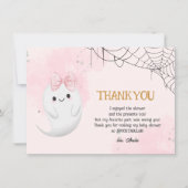 Little Boo Halloween spookmeisje baby shower Bedankkaart (Voorkant)