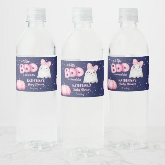 Little boo Halloween spookmeisje baby shower Waterfles Etiket (Flessen)
