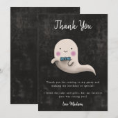 Little Boo Halloween Thema Jongens Verjaardagsfees Bedankkaart (Voorkant / Achterkant)