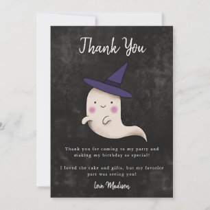Little Boo Halloween-thema Meisjes Verjaardagsfees Bedankkaart
