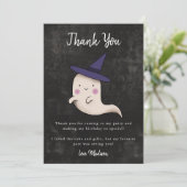 Little Boo Halloween Thema Meisjes Verjaardagsfees Bedankkaart (Staand voorkant)