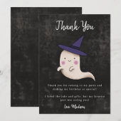 Little Boo Halloween Thema Meisjes Verjaardagsfees Bedankkaart (Voorkant / Achterkant)