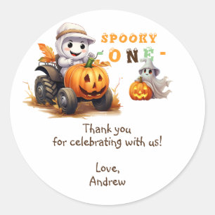 Little Boo Halloween Tractor Alle Leeftijd 1e Verj Ronde Sticker
