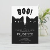 Little Boo Halloween Twins Baby shower Kaart (Staand voorkant)