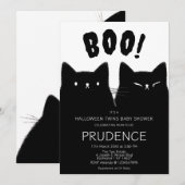 Little Boo Halloween Twins Baby shower Kaart (Voorkant / Achterkant)