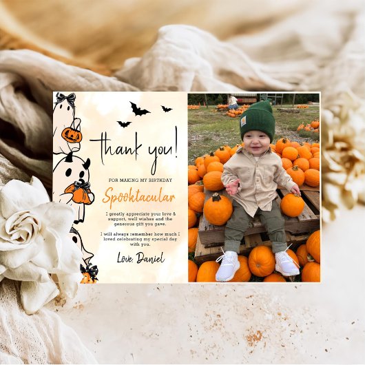 Little Boo Halloween verjaardag Bedankkaart