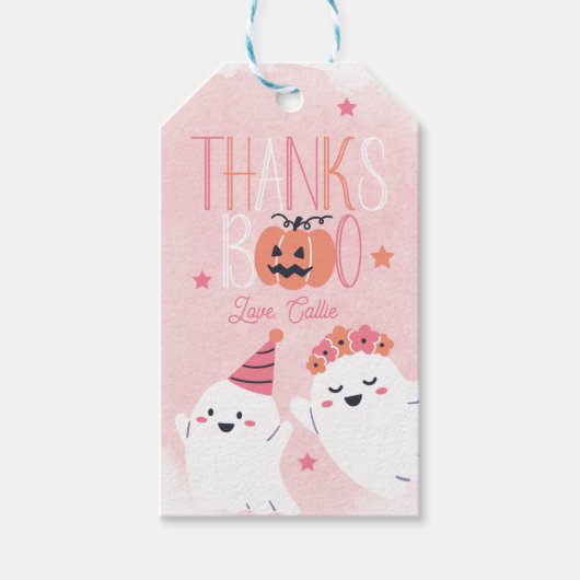 Little Boo Halloween Verjaardag Dank je wel Cadeaulabel (Voorkant)