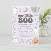 Little Boo Halloween verjaardag Kaart (Staand voorkant)