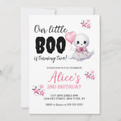Little Boo Halloween Verjaardag Meisje Uitnodiging (Voorkant)