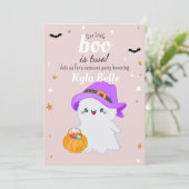 Little Boo Halloween Verjaardagsuitnodiging Kaart (Staand voorkant)