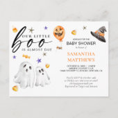Little Boo Halloween Waterverf Baby shower Briefkaart (Voorkant)