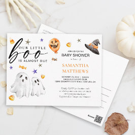 Little Boo Halloween Waterverf Baby shower Briefkaart