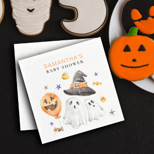 Little Boo Halloween Waterverf Baby shower Servet