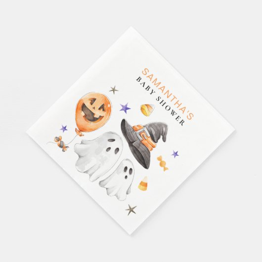 Little Boo Halloween Waterverf Baby shower Servet (Hoek)