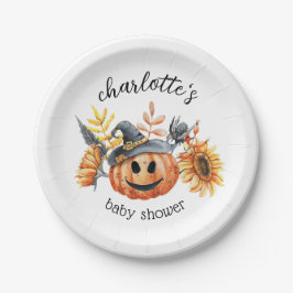 Little Boo Herfst Autumn Pumpkin Baby shower Papieren Bordje