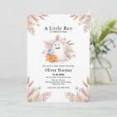 Little Boo Herfst Boho Ghost Halloween Baby shower Kaart (Staand voorkant)