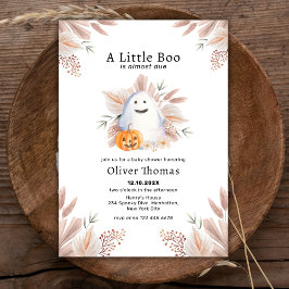 Little Boo Herfst Boho Ghost Halloween Baby shower Kaart