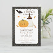 Little Boo Herfst Halloween Baby shower Uitnodigin Kaart (Staand voorkant)