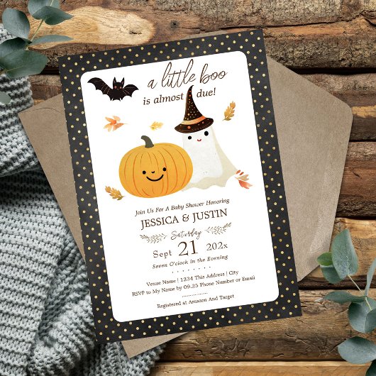 Little Boo Herfst Halloween Baby shower Uitnodigin Kaart