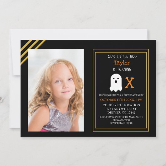 Little Boo Herfst Halloween Birthday Kaart (Voorkant)