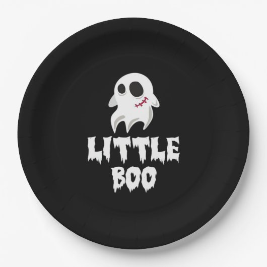 Little Boo In Halloween Cool Graphic Papieren Bordje (Voorkant)