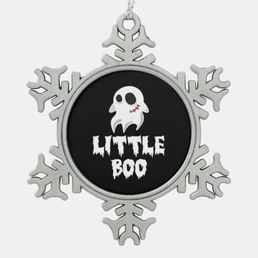Little Boo In Halloween Cool Graphic Tin Sneeuwvlok Ornament (Voorkant)