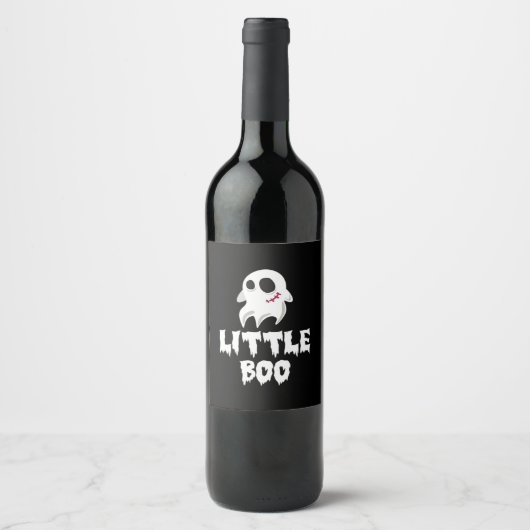 Little Boo In Halloween Cool Graphic Wijn Etiket (Voorkant)