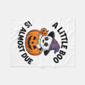 Little Boo Is Almost Due Cute Halloween Pregnancy  Fleece Deken (Voorkant (Horizontaal))
