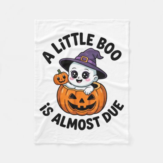 Little Boo Is Almost Due Cute Halloween Pregnancy  Fleece Deken (Voorkant)