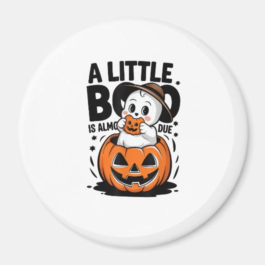 Little Boo Is Almost Due Cute Halloween Pregnancy  Magneet (Voorkant)