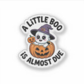 Little Boo Is Almost Due Cute Halloween Pregnancy  Sticker (Voorkant)