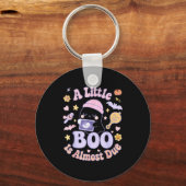 Little Boo Is Almost Due Fun Halloween Cute Pregna Sleutelhanger (Voorkant)
