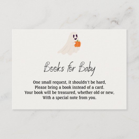 Little Boo Is Almost Due Halloween Baby Shower Informatiekaartje (Voorkant)