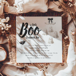 Little Boo Is Almost Due Halloween Baby Shower Kaart