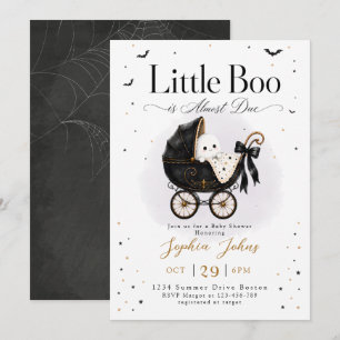 Little Boo is Almost Due Halloween Baby Shower  Kaart