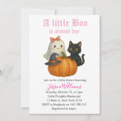 Little Boo Is Almost Due Halloween Baby Shower Kaart (Voorkant)