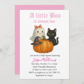 Little Boo Is Almost Due Halloween Baby Shower Kaart (Voorkant / Achterkant)
