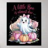 Little Boo Is Almost Due Halloween Theme Girl Baby Poster (Voorkant)