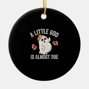 Little Boo Is Almost Due Halloween Zwangerschapsaa Keramisch Ornament