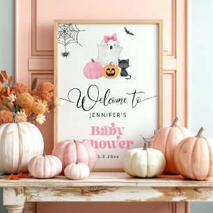 Little boo is bijna Due baby shower welkom Poster