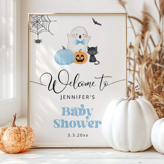 Little boo is bijna Due baby shower welkom Poster