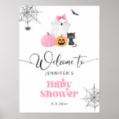 Little boo is bijna Due baby shower welkom Poster (Voorkant)